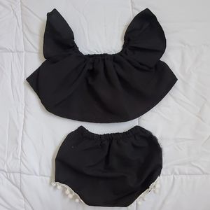 Black Matching Set For Baby Girl